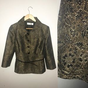 FINAL Tahari Gold Brocade Retro Jacket - 60s Style